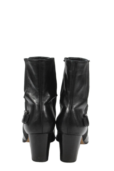 Cole Haan Womens Leather Pull On Ankle Boots Black Size 9B