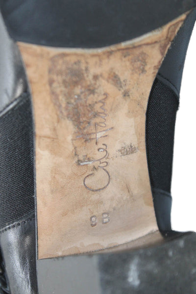 Cole Haan Womens Leather Pull On Ankle Boots Black Size 9B