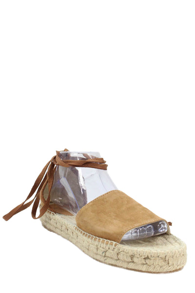 J Crew Womens Suede Open Toe Strappy Sandals Brown Size 10