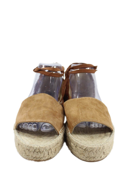 J Crew Womens Suede Open Toe Strappy Sandals Brown Size 10