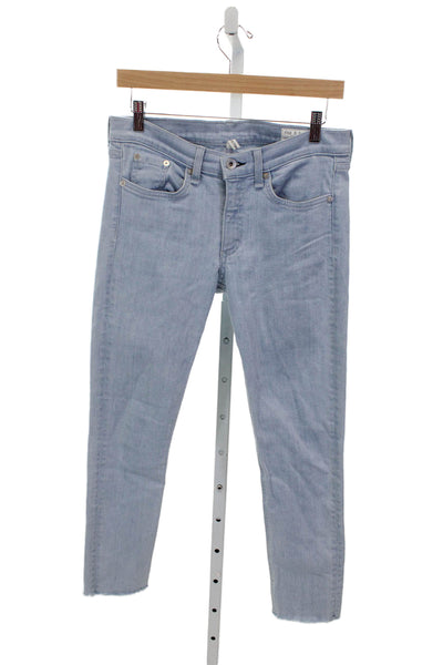 Rag & Bone Womens Skinny Jeans Blue Button Mid Rise Size 27