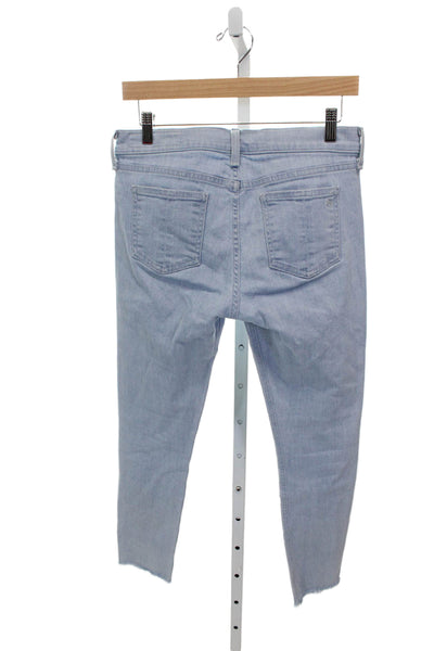 Rag & Bone Womens Skinny Jeans Blue Button Mid Rise Size 27