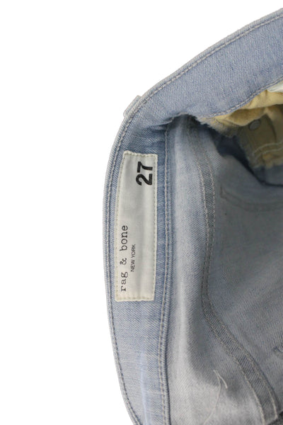 Rag & Bone Womens Skinny Jeans Blue Button Mid Rise Size 27