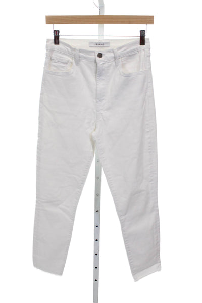 J Brand Womens Skinny Jeans White High Rise Cotton Blend Size 27