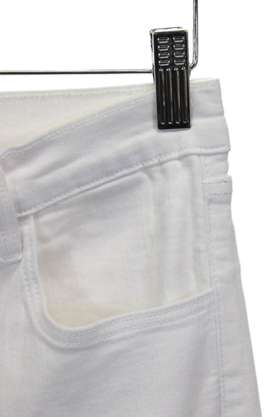 J Brand Womens Skinny Jeans White High Rise Cotton Blend Size 27