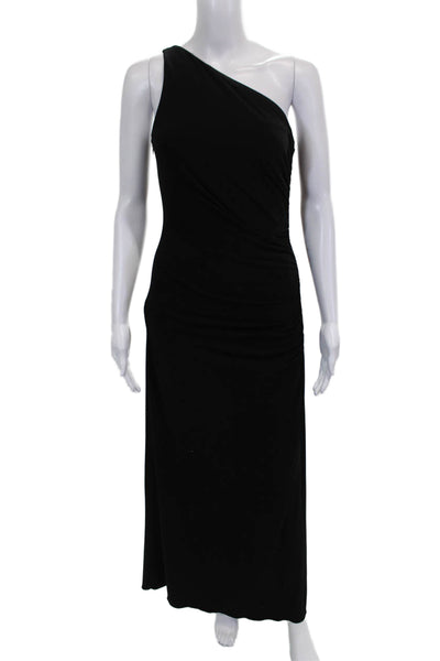 Laundry by Shelli Segal Women One Shoulder Black Maxi Dress Sleeveless Size 4
