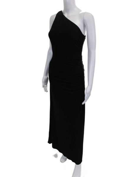 Laundry by Shelli Segal Women One Shoulder Black Maxi Dress Sleeveless Size 4