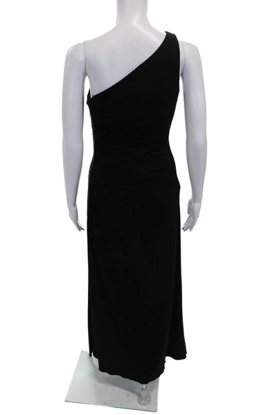 Laundry by Shelli Segal Women One Shoulder Black Maxi Dress Sleeveless Size 4