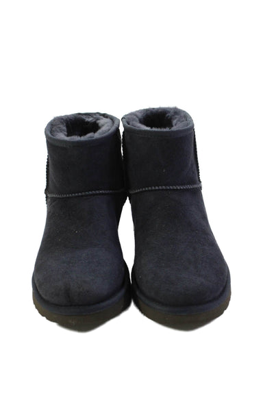 UGG Australia Womens Slip On Shearling Lined Suede Boots Navy Blue Size 8