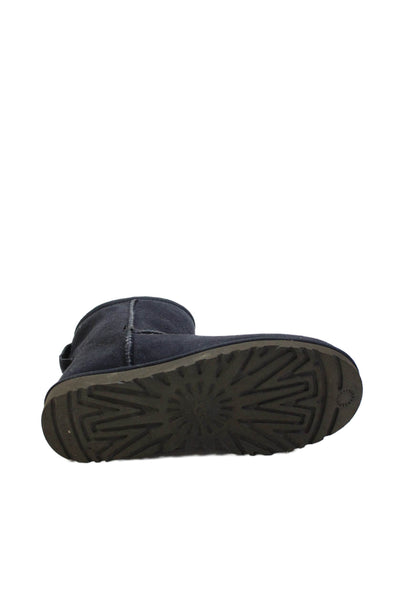 UGG Australia Womens Slip On Shearling Lined Suede Boots Navy Blue Size 8