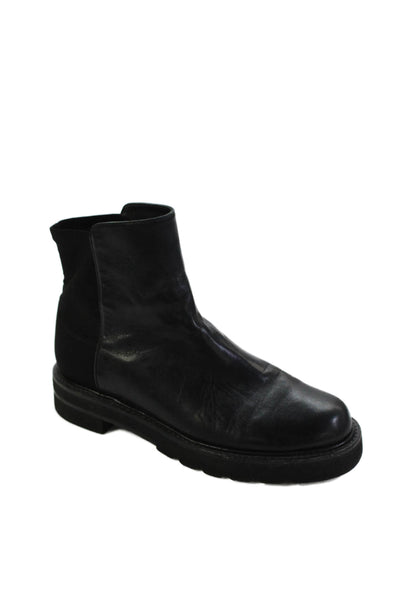 Stuart Weitzman Womens Slip On Block Heel Leather Ankle Boots Black Size 7.5