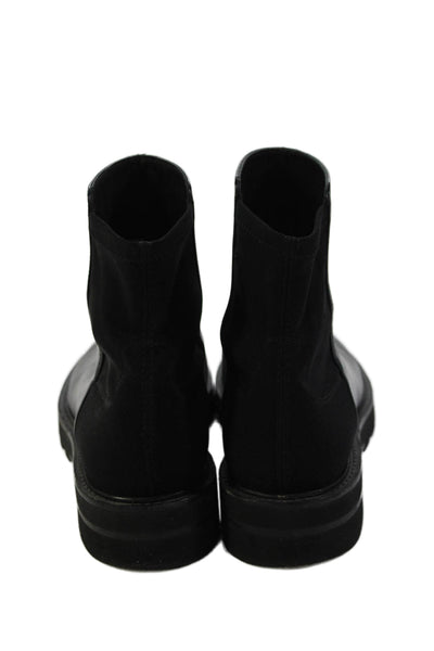 Stuart Weitzman Womens Slip On Block Heel Leather Ankle Boots Black Size 7.5