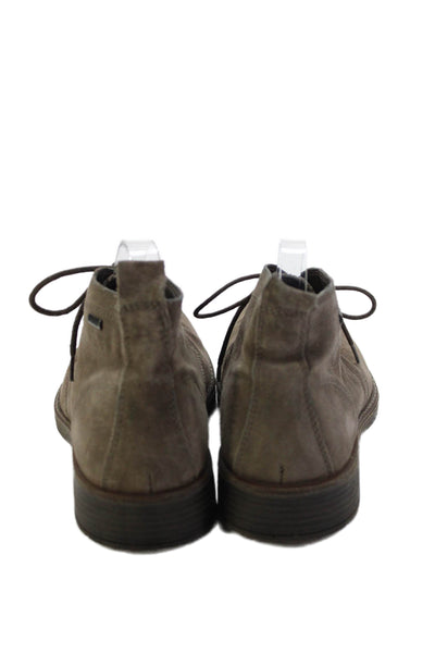 1901 Mens Lace Up Round Toe Waterproof Ankle Boots Brown Suede Size 44