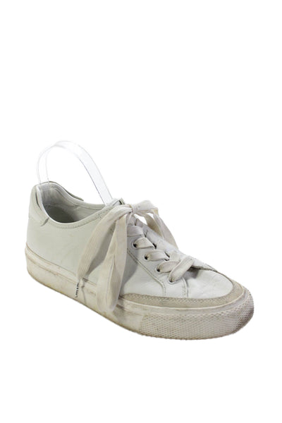 Rag & Bone Womens Lace Up Round Toe Leather Low Top Sneakers White Size 38.5