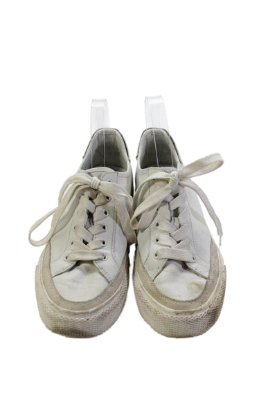 Rag & Bone Womens Lace Up Round Toe Leather Low Top Sneakers White Size 38.5