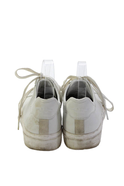 Rag & Bone Womens Lace Up Round Toe Leather Low Top Sneakers White Size 38.5