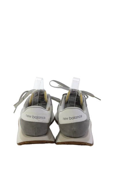 New Balance Womens Lace Up Suede Nylon Logo Trainers Sneakers Gray Size 9.5