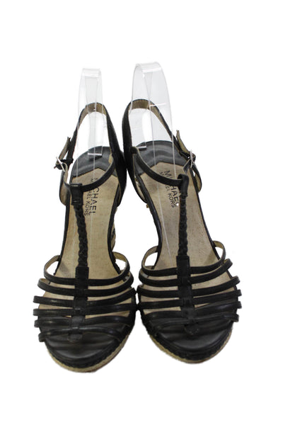 Michael Michael Kors Womens Strappy Wedge Sandals Black Size 8M