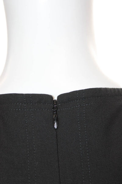 Theory Womens Sheath Dress Black Wool Sleeveless Round Neck Knee Length Size 0