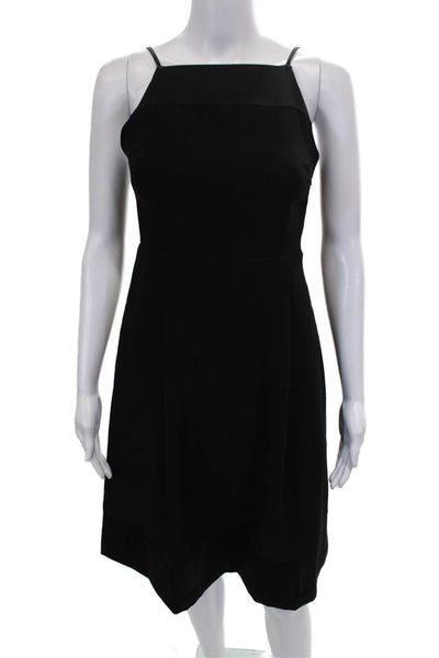 Banana Republic Women A-Line Dress Sleeveless Square Neck Black Petite Size 0