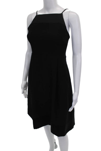 Banana Republic Women A-Line Dress Sleeveless Square Neck Black Petite Size 0