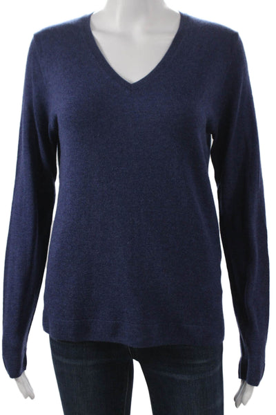 The Cashmere Project Womens Pullover Sweater Blue Cashmere V Neck Size S