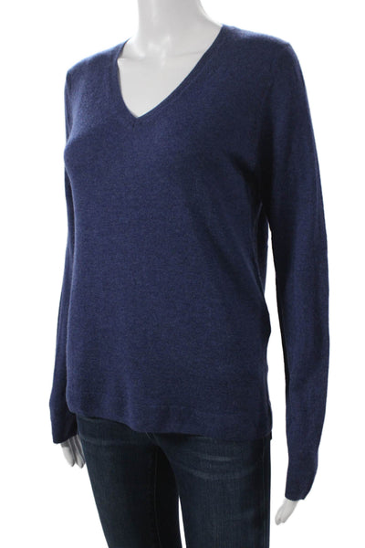 The Cashmere Project Womens Pullover Sweater Blue Cashmere V Neck Size S