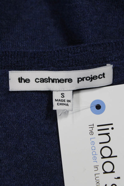 The Cashmere Project Womens Pullover Sweater Blue Cashmere V Neck Size S