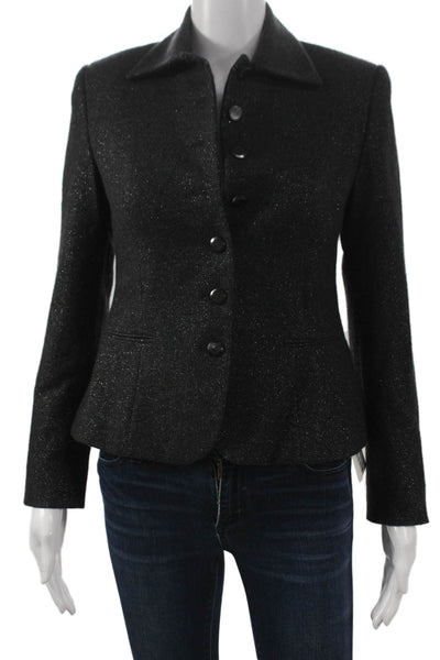 Ralph Lauren Black Label Women Black Basic Jacket Wool Cashmere Size 4