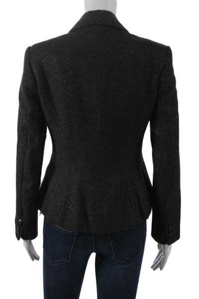 Ralph Lauren Black Label Women Black Basic Jacket Wool Cashmere Size 4