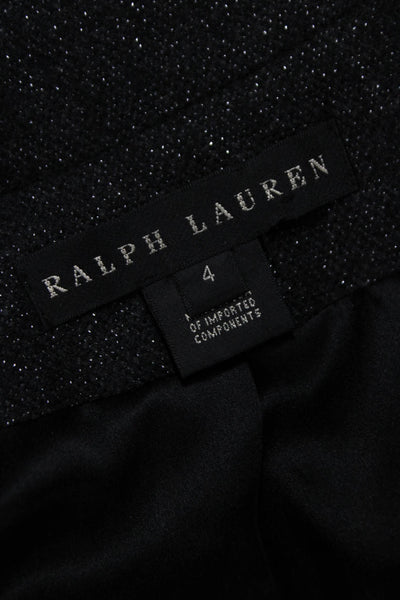 Ralph Lauren Black Label Women Black Basic Jacket Wool Cashmere Size 4