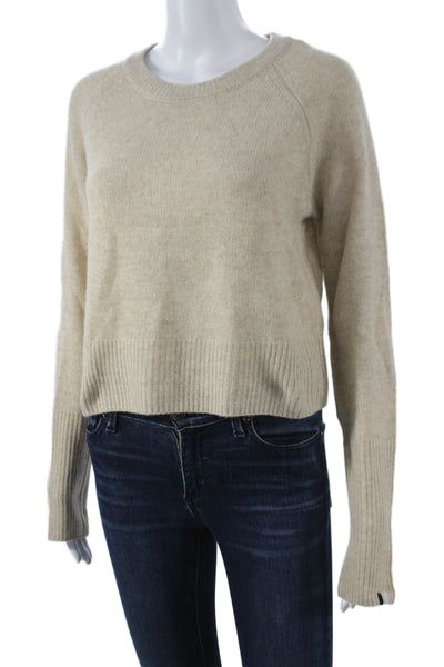 One Grey Day Womens Beige 100% Cashmere Sweater Crewneck Size S