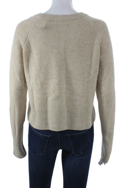 One Grey Day Womens Beige 100% Cashmere Sweater Crewneck Size S