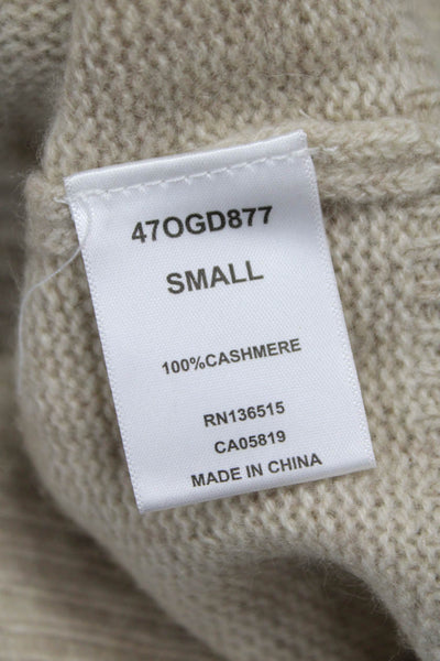 One Grey Day Womens Beige 100% Cashmere Sweater Crewneck Size S
