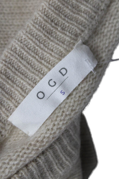 One Grey Day Womens Beige 100% Cashmere Sweater Crewneck Size S