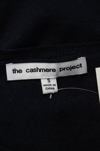 The Cashmere Project Womens V-Neck Cashmere Sweater Blue Long Sleeve Size S