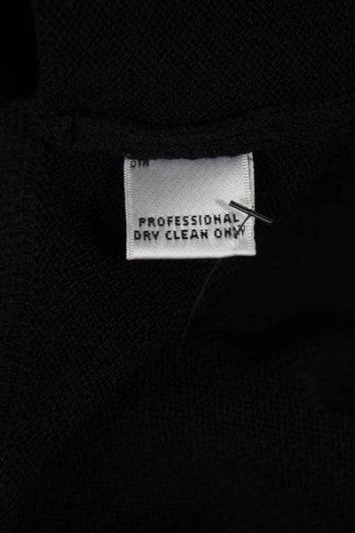 St. John Collection Womens Sweater Dress Black Wool Knee Short Sleeve Size 2