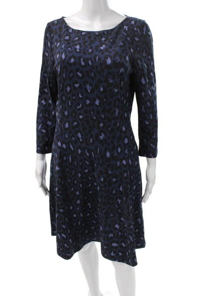 Kate Spade New York Women Fit & Flare Dress Blue Animal Print Size 10
