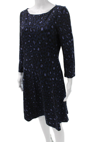 Kate Spade New York Women Fit & Flare Dress Blue Animal Print Size 10