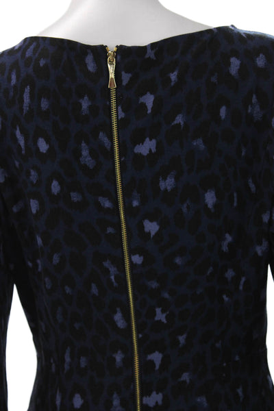 Kate Spade New York Women Fit & Flare Dress Blue Animal Print Size 10