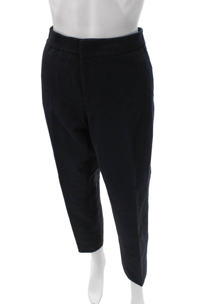 Vince Women Ankle Pants Blue Cotton Button Solid Fall Size 10