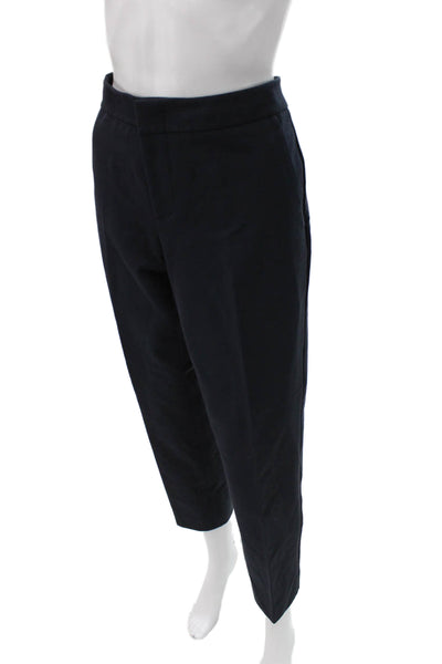 Vince Women Ankle Pants Blue Cotton Button Solid Fall Size 10