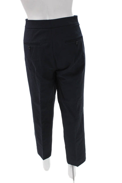 Vince Women Ankle Pants Blue Cotton Button Solid Fall Size 10