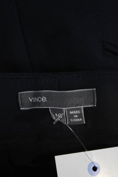 Vince Women Ankle Pants Blue Cotton Button Solid Fall Size 10
