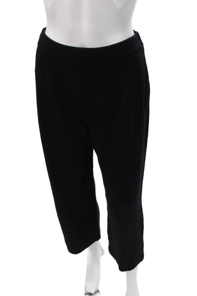 St. John Womens Cropped Wool Pants Black Pull On Size 4