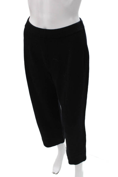 St. John Womens Cropped Wool Pants Black Pull On Size 4