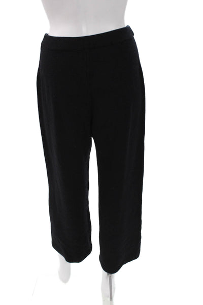 St. John Womens Cropped Wool Pants Black Pull On Size 4