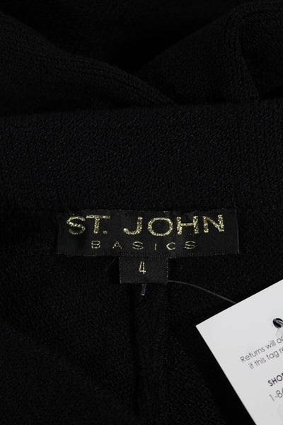 St. John Womens Cropped Wool Pants Black Pull On Size 4