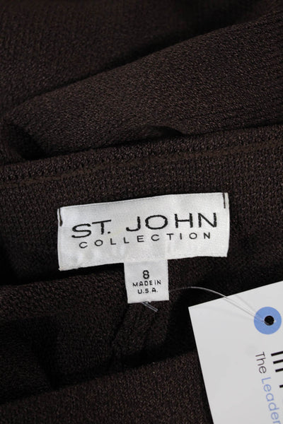 St. John Collection Womens Brown Wool Dress Pants Size 8