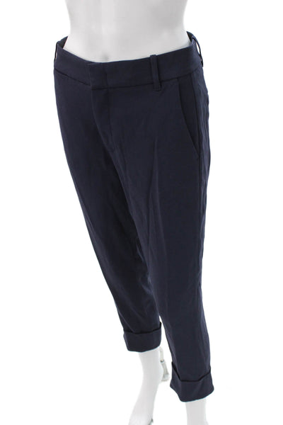 Vince Womens Ankle Pants Blue Triacetate Zip Inseam 26 Size 0